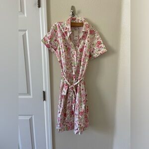 Brand new dress from Brooks Brothers, white with flowers.